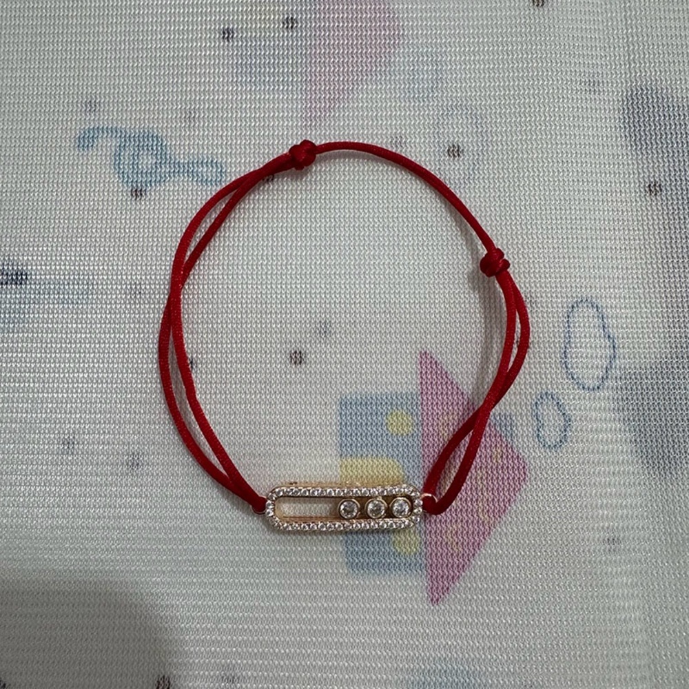 Messika Red Cord Diamond Bracelet